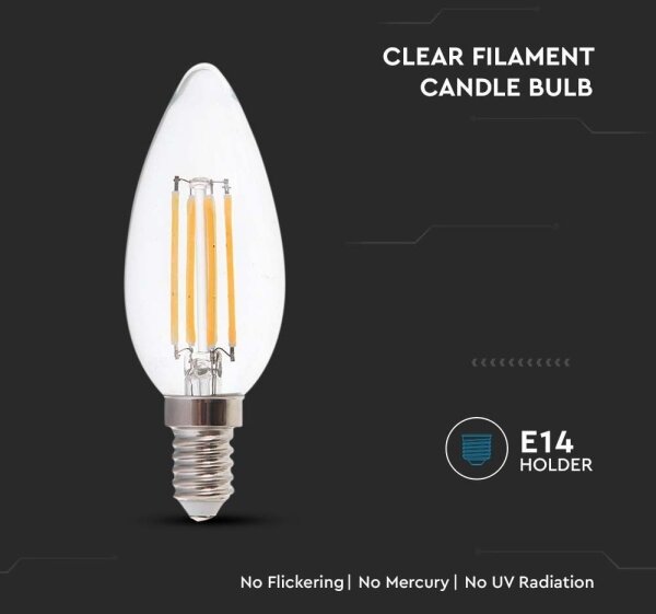 Bec LED FILAMENT E14/4W/230V 4000K