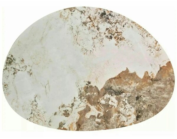 Măsuță cafea ADELIS, alb lucios/stejar, ceramică/MDF, 110x80x35 cm