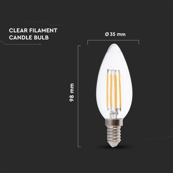 Bec LED FILAMENT E14/4W/230V 3000K