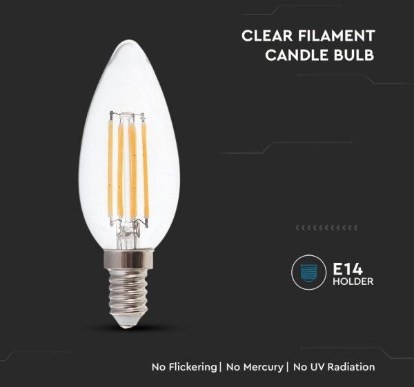 Bec LED FILAMENT E14/4W/230V 3000K