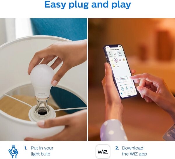 SET 2x bec LED dimabil Philips A60 E27/8W/230V Wi-Fi