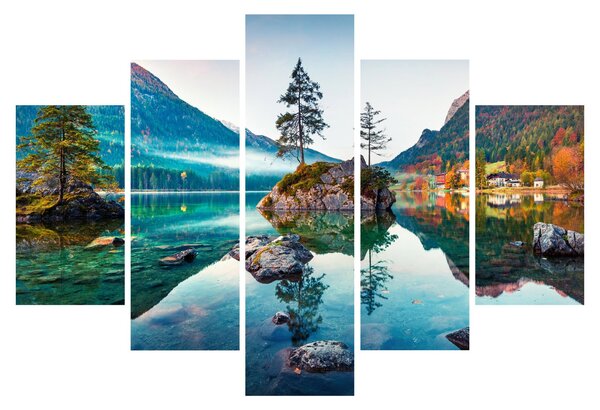 Tablou - Lacul Hintersee, Alpii Bavarezi, Austria (150x105 cm)
