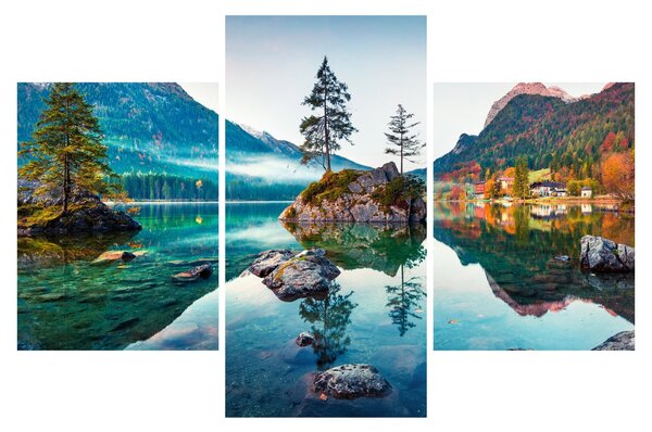 Tablou - Lacul Hintersee, Alpii Bavarezi, Austria (90x60 cm)