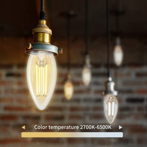 Bec LED dimabil Aigostar FILAMENT C35 E14/4,5W/230V 2700-6500K Wi-Fi