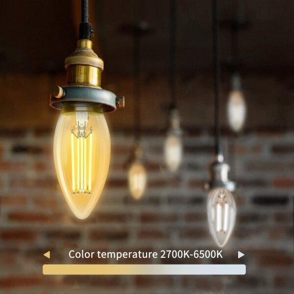 Bec LED dimabil Aigostar FILAMENT C35 E27/4,5W/230V 2700-6500K Wi-Fi
