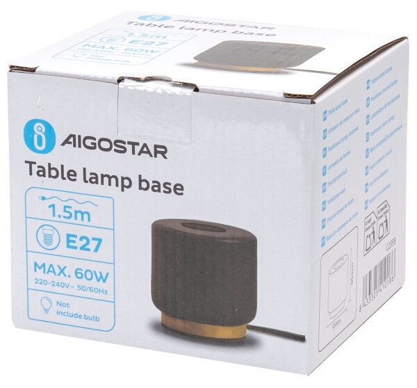 Lampă de masă Aigostar 1xE27/60W/230V negru