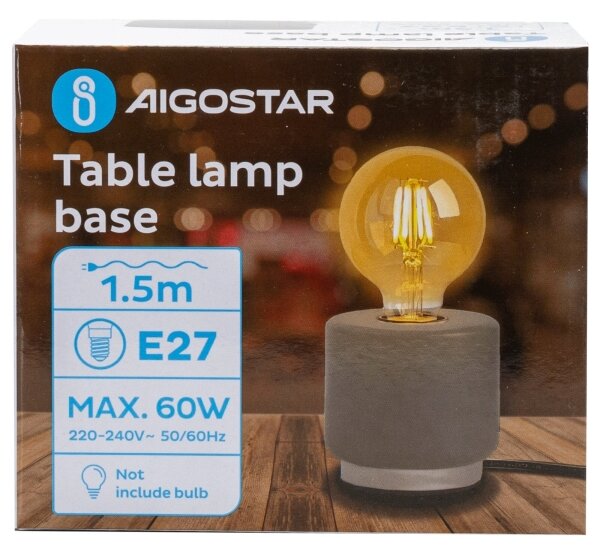 Lampă de masă Aigostar 1xE27/60W/230V gri