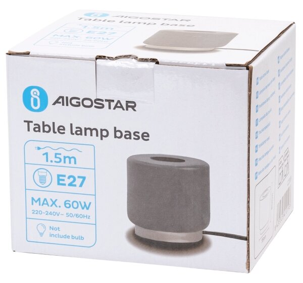 Lampă de masă Aigostar 1xE27/60W/230V gri