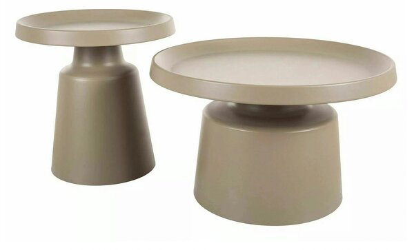 Set 2 măsuțe cafea RODOS, bej mat, metal