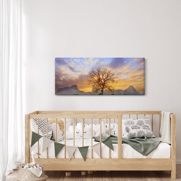 Tablou - Peisaj cu floarea soarelui (120x50 cm)