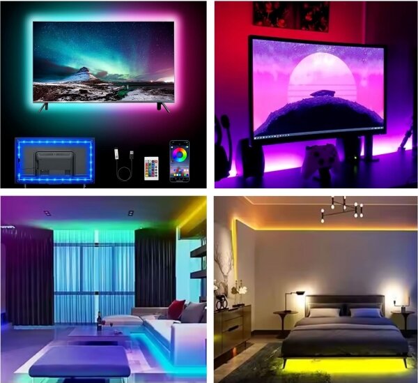 Bandă LED RGB dimabilă LED/6W/5V 2 m + telecomandă