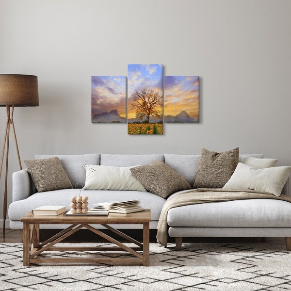 Tablou - Peisaj cu floarea soarelui (90x60 cm)