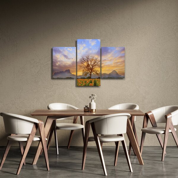 Tablou - Peisaj cu floarea soarelui (90x60 cm)