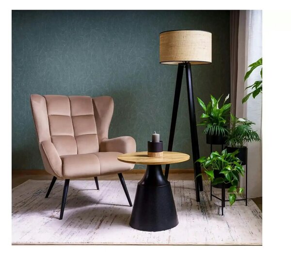 Fotoliu LOUIS, stofa catifelata bej - Bluvel 28, 75x87x91 cm