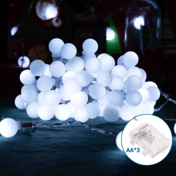 Aigostar - Ghirlandă LED de exterior 25xLED/3xAA/8 funcții 2,8 m IP44 alb rece