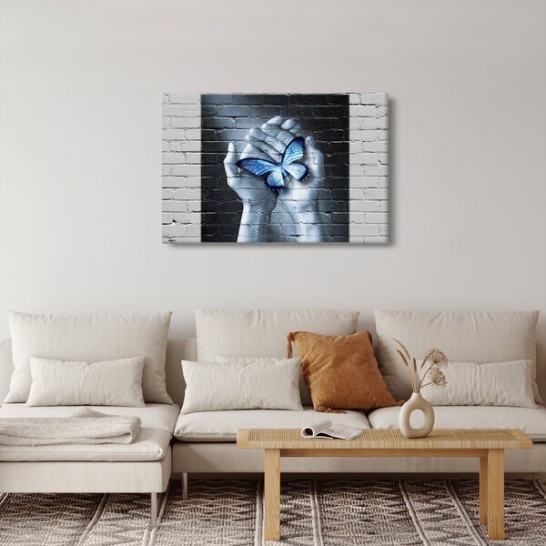 Tablou - Fluture pe perete (90x60 cm)