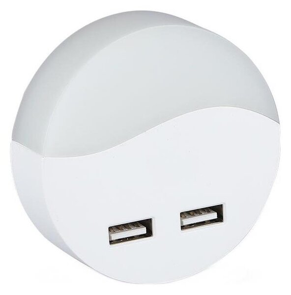 Corp de iluminat LED de veghe pentru priză cu senzor de mișcare 2xUSB LED/0,45W/230V 3000K