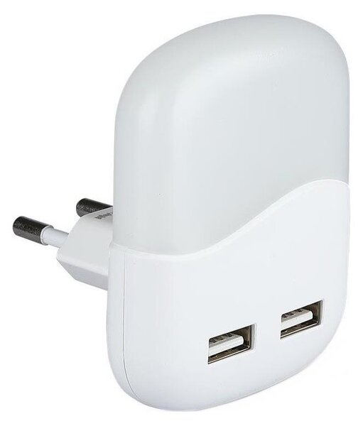 Corp de iluminat LED de veghe pentru priză cu senzor de mișcare 2xUSB LED/0,45W/230V 3000K