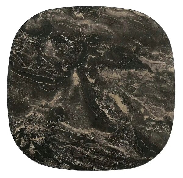 Măsuță cafea STELLA B, negru lucios/cupru, ceramică/metal, 75x75x43 cm