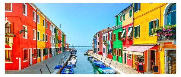 Tablou - Insula Burano, Veneția, Italia (120x50 cm)