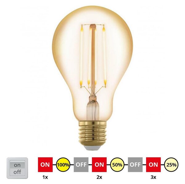 Bec LED diambil Eglo 12858 VINTAGE A75 E27/4W/230V 2200K