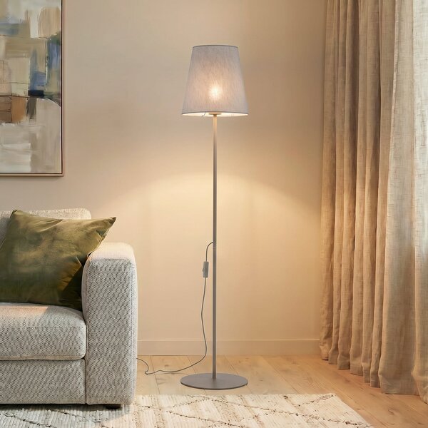 TK Lighting Lampadar Elizabeth, nisip/bej, in, înălțime 152 cm, E27, Bej, Camera de zi / sufragerie, Țesătură / Textil, Modern