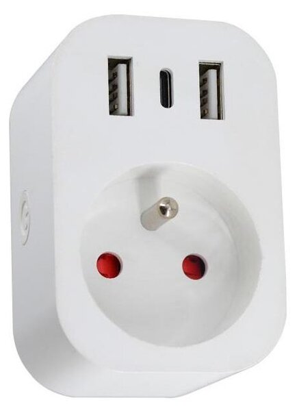 Immax NEO 07799L - Multipriză inteligentă 16A/230V cu 2x USB + 1x USB-C Tuya