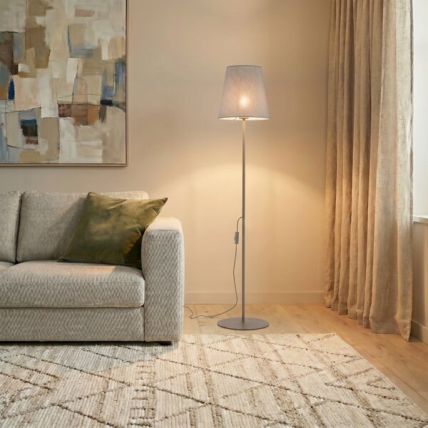 TK Lighting Lampadar Elizabeth, nisip/bej, in, înălțime 152 cm, E27, Bej, Camera de zi / sufragerie, Țesătură / Textil, Modern