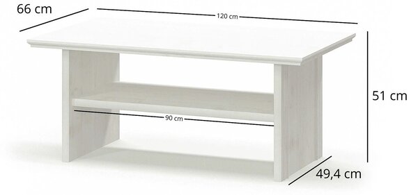 Mobilier living clasic IRYS, pin alb anderson, PAL laminat, 7 piese
