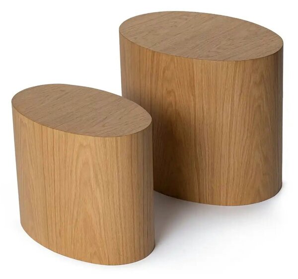 Set 2 masute ELIPSE, stejar, 48x33x41/40x24x33 cm