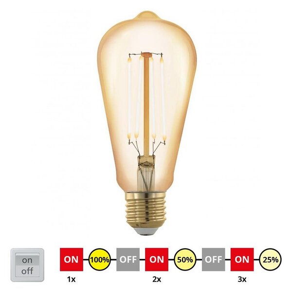 Bec LED dimabil Eglo 12863 VINTAGE ST64 E27/4W/230V 2200K