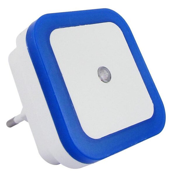 Lampă de veghe LED cu senzor de amurg LED/0,5W/230V albastră