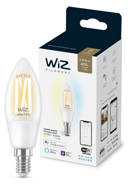 Bec LED dimabil C35 E14/4,9W/230V 2700-6500K CRI 90 Wi-Fi WiZ