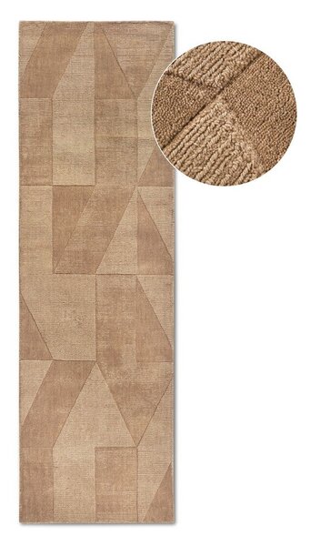 Covor tip traversă bej țesut manual din lână 80x250 cm Ursule – Villeroy&Boch