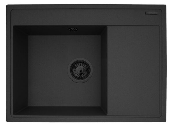 Pyramis Camea chiuvetă din granit cu baterie 68x50 cm negru 070223912BEI