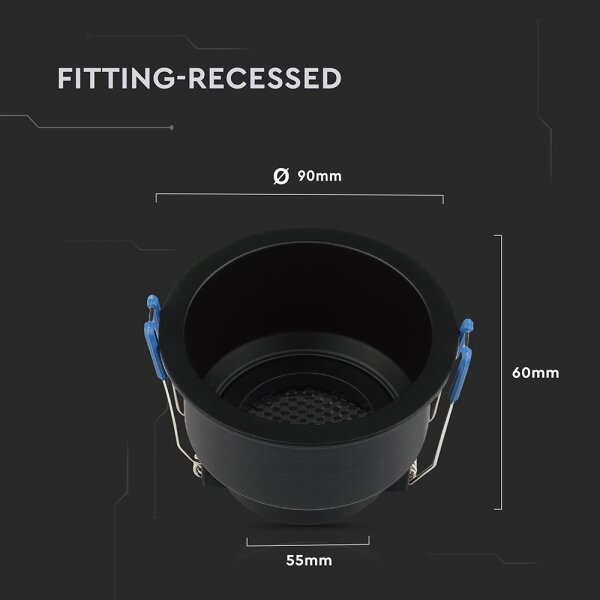 Plafonier GU10 pr. 9 cm negru