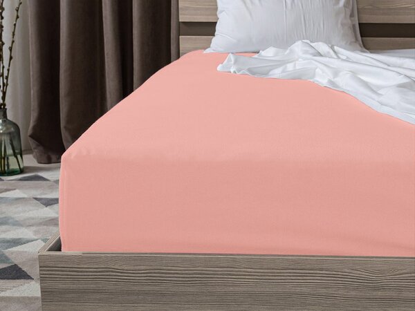 Cearsaf Jersey cu elastic 90x200 cm roz