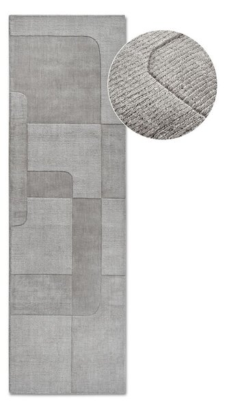 Covor tip traversă gri țesut manual din lână 80x250 cm Charlotte – Villeroy&Boch