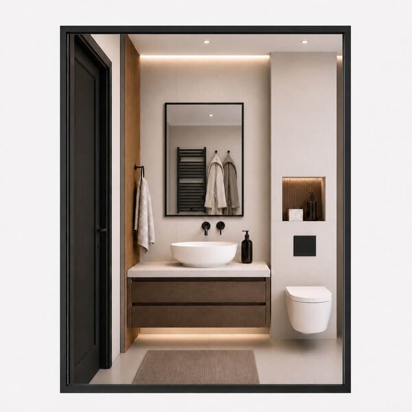 Baltica Design Aluma oglindă 60x80 cm dreptunghiular negru 5904107933498