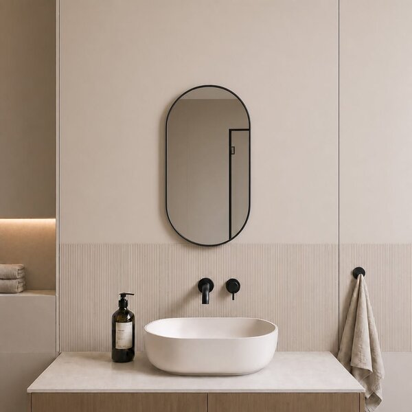 Baltica Design Aluma oglindă 50x70 cm oval negru 5904107933573