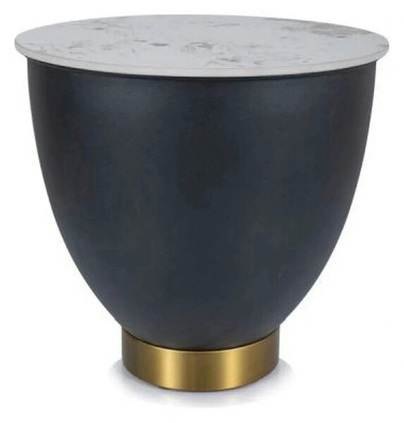 Masuta CYPRUS B, negru/auriu/alb, ceramica/metal, 48x48x45 cm