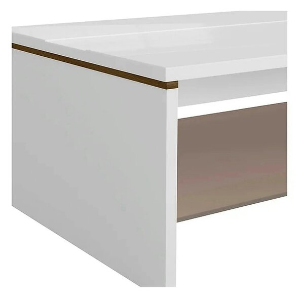 Masuta cafea AZTECA TRIO, alb, PAL, 110x65x40 cm