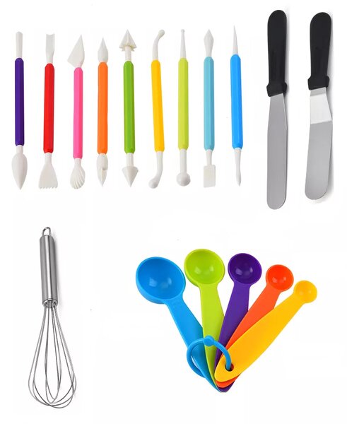 Set platou rotativ 66 piese, duze pentru ornat si modelatoare martipan, onuvio™ elena