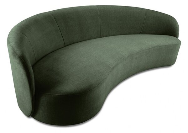 Canapea cu 3 locuri Alice, colt pe partea stanga si tapiterie din catifea, verde