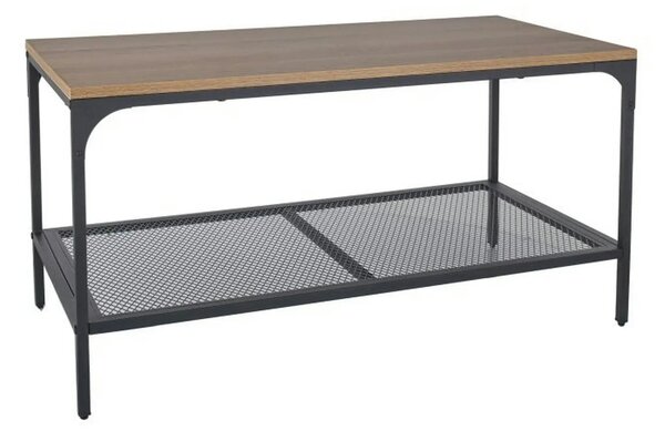 Masuta LEX L, stejar/negru, PAL laminat/metal, 90x45x45 cm