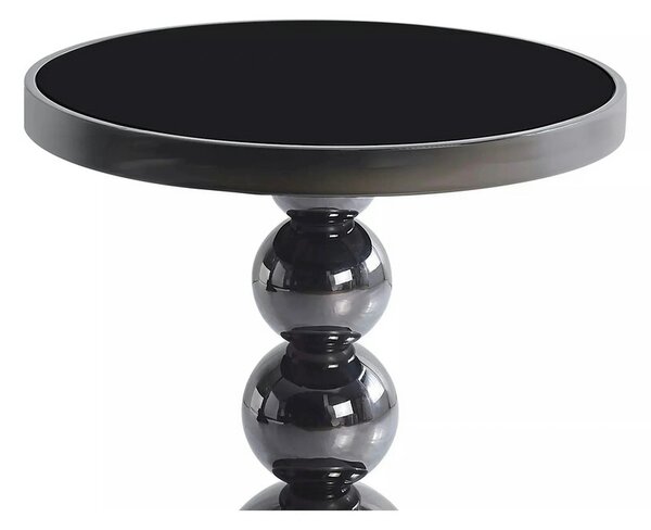Masuta cafea RIMA, negru, sticla/metal, 50x56 cm