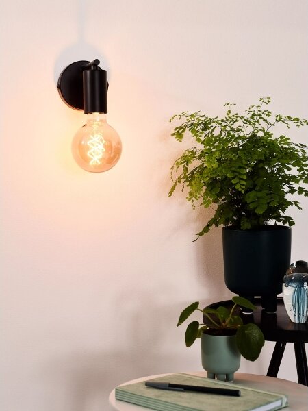 Lampă de perete Lucide 21221/01/30 LEANNE 1xE27/40W/230V negru
