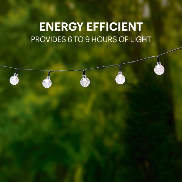 Lanț LED solar Grundig 50xLED/8 funcții 6,9 m alb cald