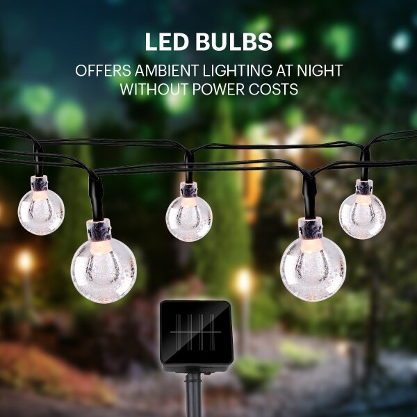 Lanț LED solar Grundig 50xLED/8 funcții 6,9 m alb cald