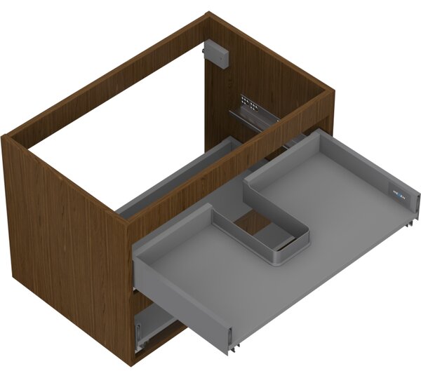 Mexen Box-A, dulap suspendat 70 cm, 2 sertare, nuc, 91AX0-0700-470-2-86